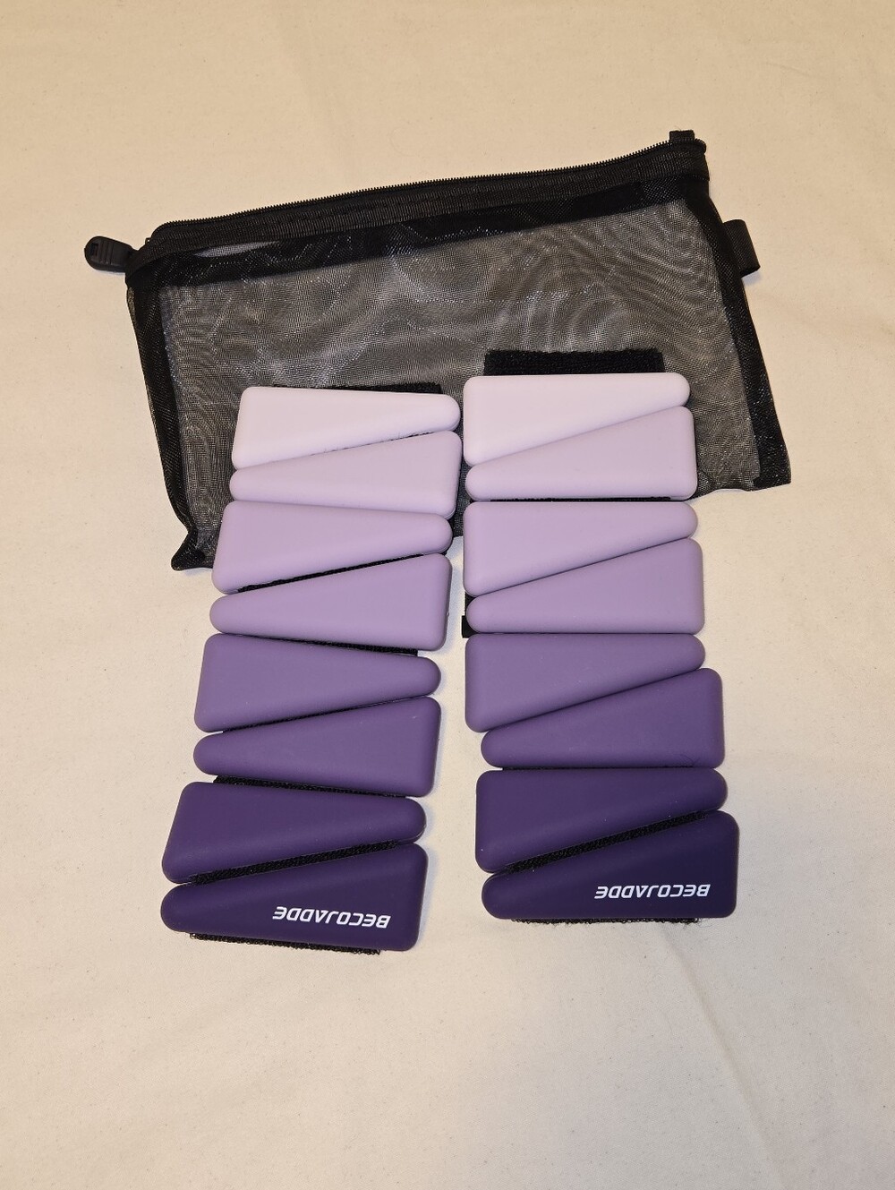 BECOJADDE Workout Ankle & Wrist Weights Adjustable Set of 2 , (2lbs Each) Purple